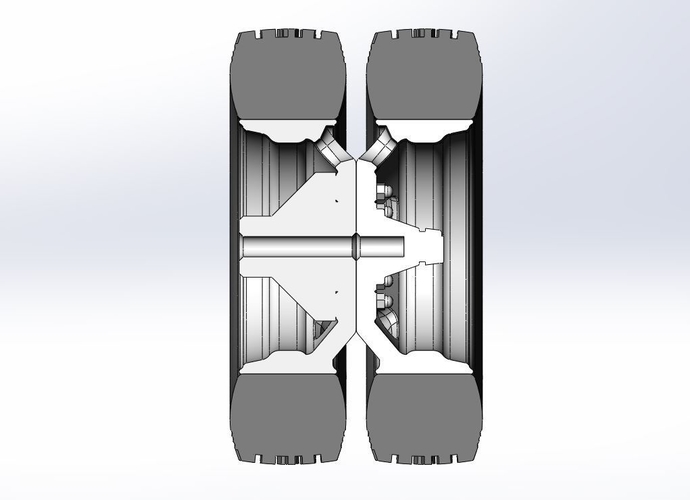 Diecast 5 Hole double wheel of trailer 1:25 3D Print 531288