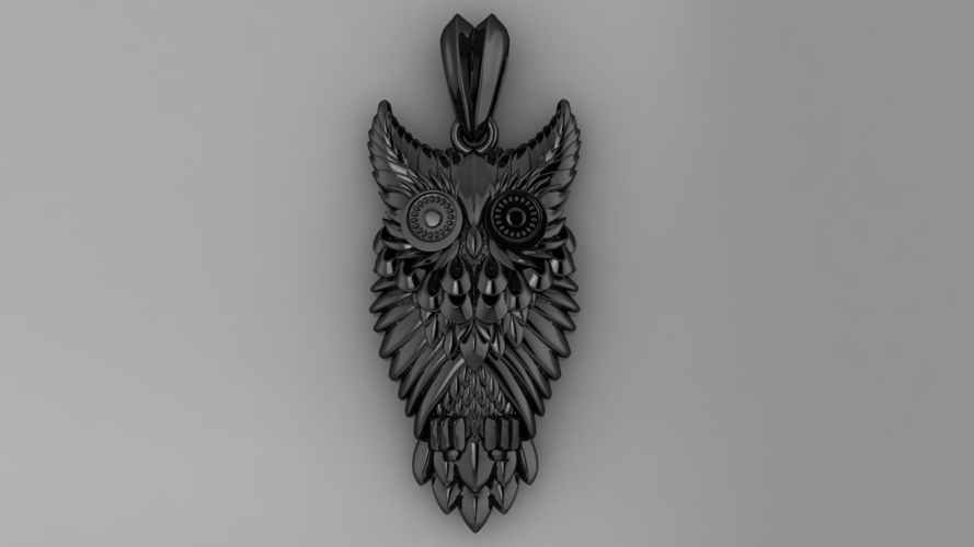 Owl Pendant 3D Print 531311