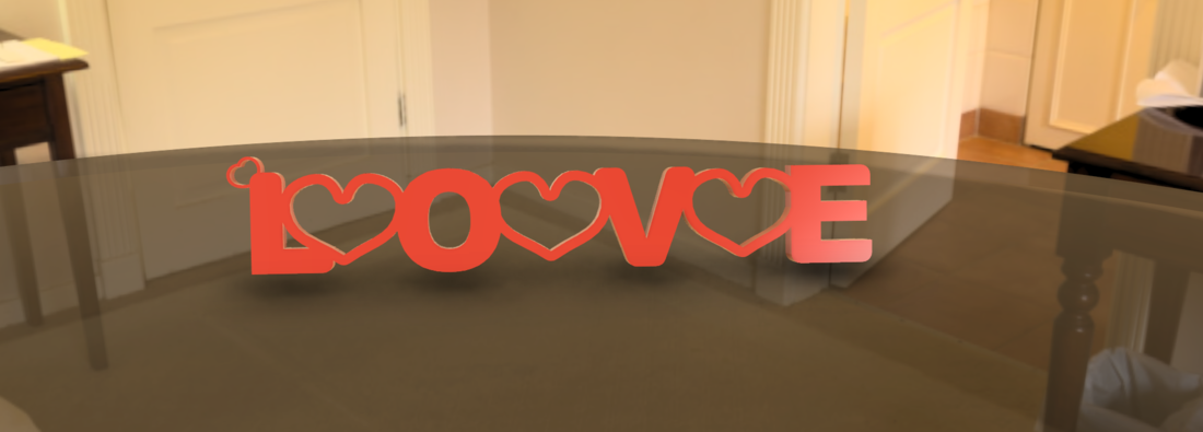 LoveNote Keyring: Your Message in 3D