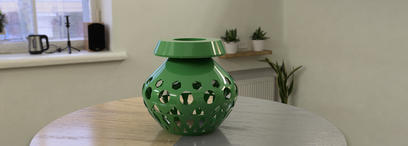 "Cosmic Elegance: The Geometric Pot Hat Lampshade"