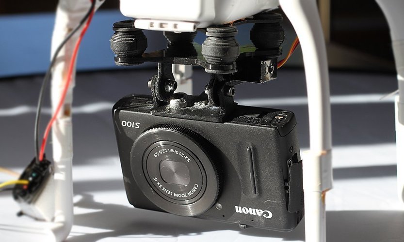 Camera tilt mechanism for quadrocopter  (Canon S100) 3D Print 53186