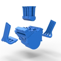 Engine V8 for Supermodified race car V2 Scale 1 to 25 - Thumbnail 15