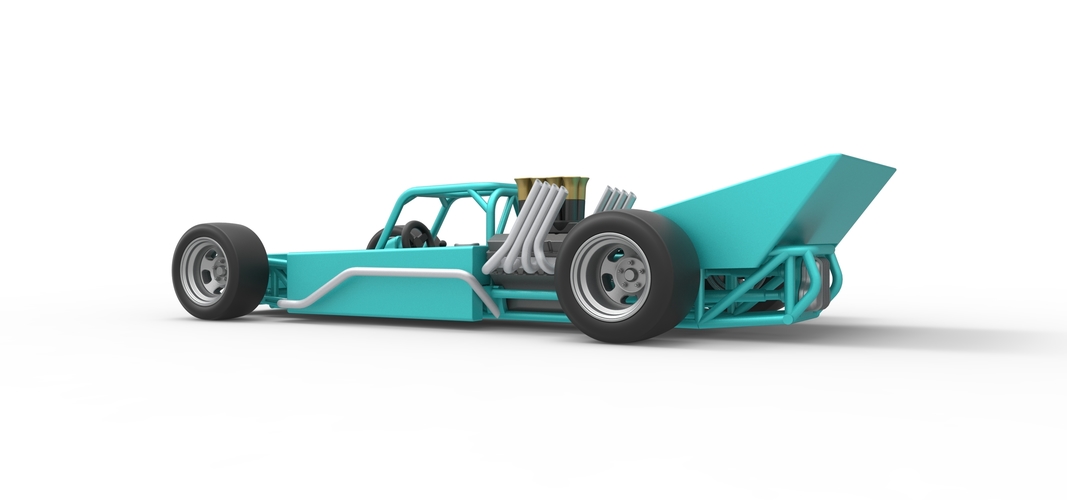 Supermodified rear engine race car Version 2 Scale 1:25 3D Print 531935