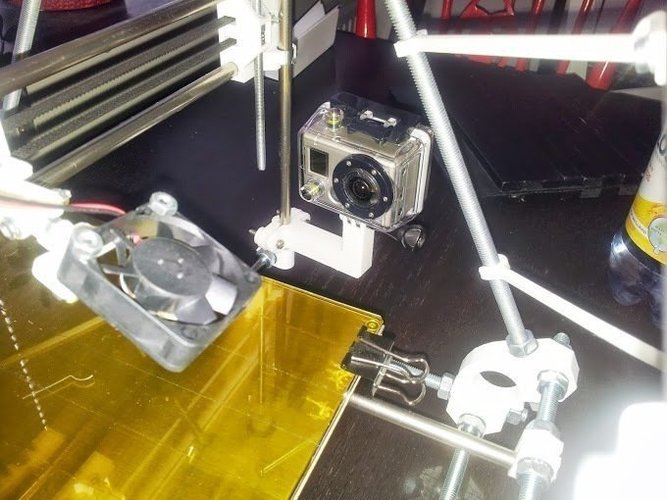 Gopro mount for Reprappro.  3D Print 53194
