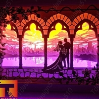 Small The Wedding in the Castle light box  3D Printing 531956