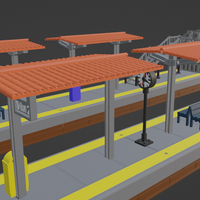 Small Tren. Estación. Paso peatonal 3D Printing 532041