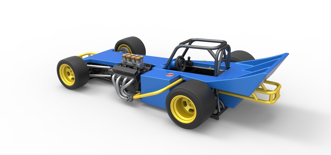 Supermodified front engine race car 1:25 3D Print 532110