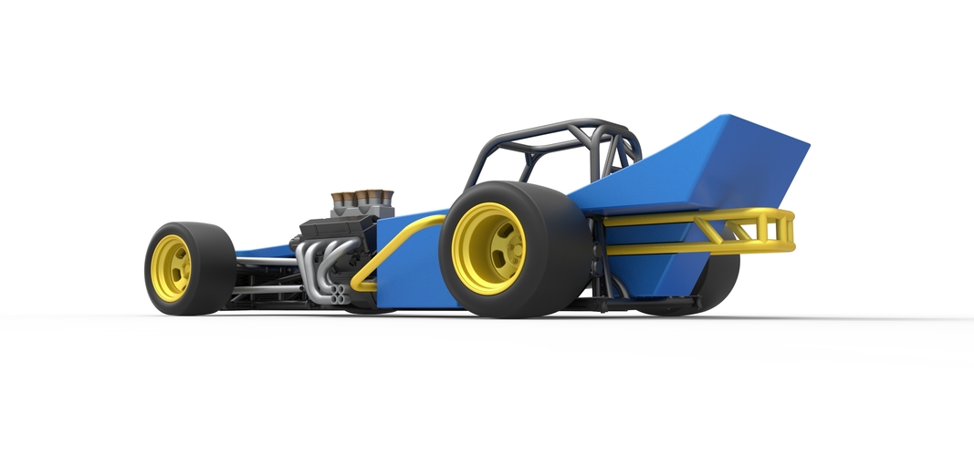 Supermodified front engine race car 1:25 3D Print 532111