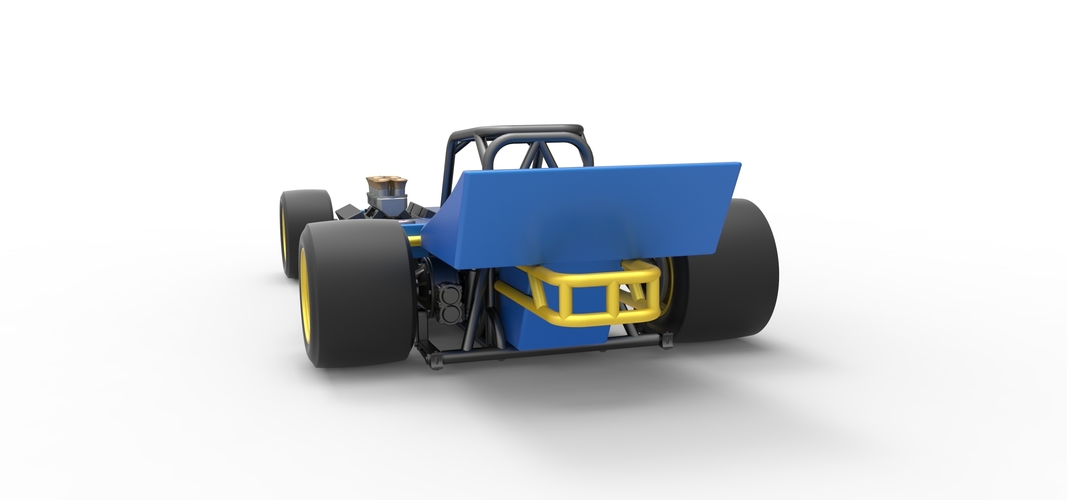 Supermodified front engine race car 1:25 3D Print 532112