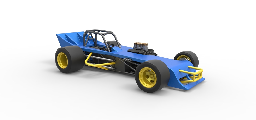 Supermodified front engine race car 1:25 3D Print 532119