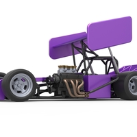 Supermodified front engine Winged race car 1:25 - Thumbnail 2