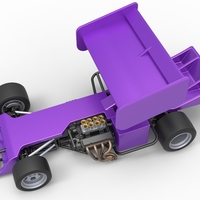 Supermodified front engine Winged race car 1:25 - Thumbnail 4