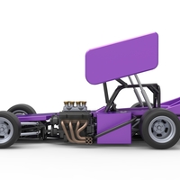Supermodified front engine Winged race car 1:25 - Thumbnail 9