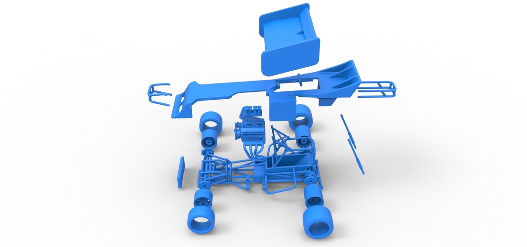 3D Printed Supermodified front engine Winged race car 1:25 by ...
