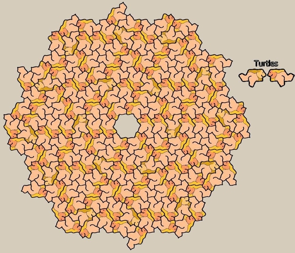 Aperiodic mono tiling turtle version female and a male one too 3D Print 532308