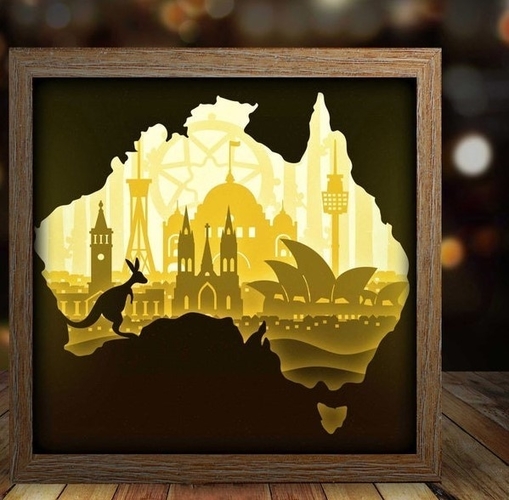 Australia Kangaroo light box  3D Print 532682