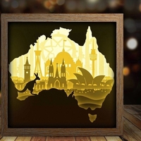 Small Australia Kangaroo light box  3D Printing 532682