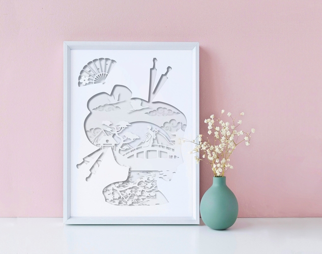 japanese Sakura Landscape light box  3D Print 532703