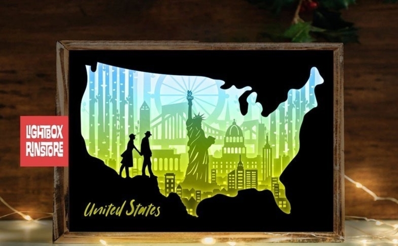 love in usa lightbox 3D Print 532706