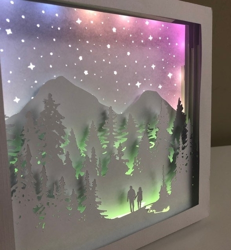 Couple Mountain Forest light box  3D Print 532728