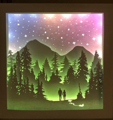 Couple Mountain Forest light box  3D Print 532729