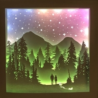 Small Couple Mountain Forest light box  3D Printing 532729