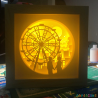 Small Dad and Mom with ferris Light Box  3D Printing 532733