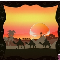 Small Desert in Persia (Sunset Desert Camels) light box  3D Printing 532743