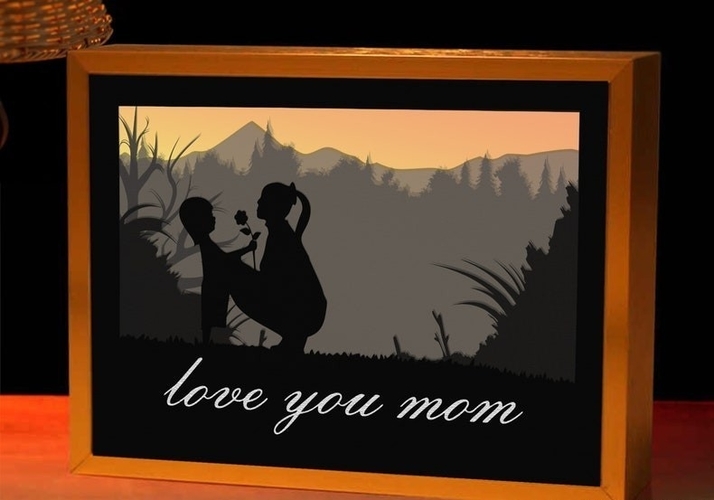 I Love You Mom V2 light box  3D Print 532776