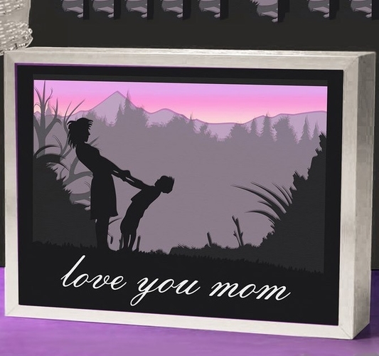 I Love You Mom V2 light box  3D Print 532777