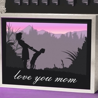 Small I Love You Mom V2 light box  3D Printing 532777