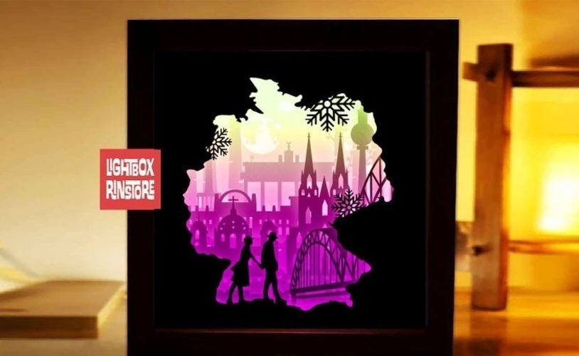 Love in Cologne Koln Germany lightbox 3D Print 532793