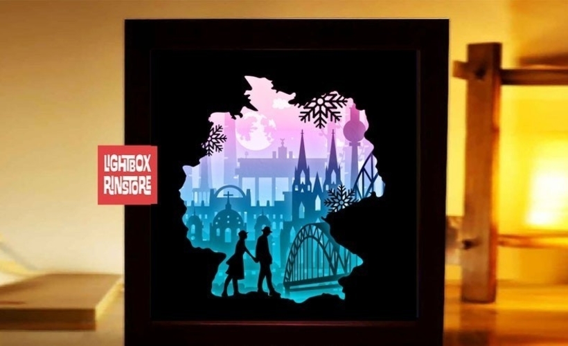 Love in Cologne Koln Germany lightbox 3D Print 532794