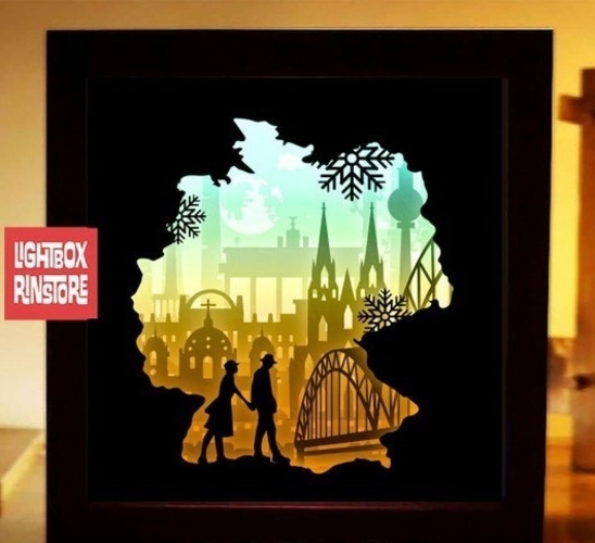 Love in Cologne Koln Germany lightbox 3D Print 532795