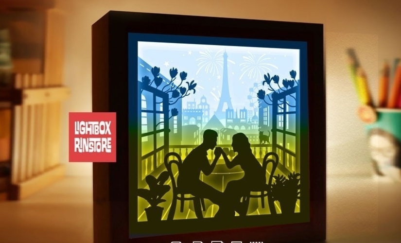 Love in French Paris light box 3D Print 532800