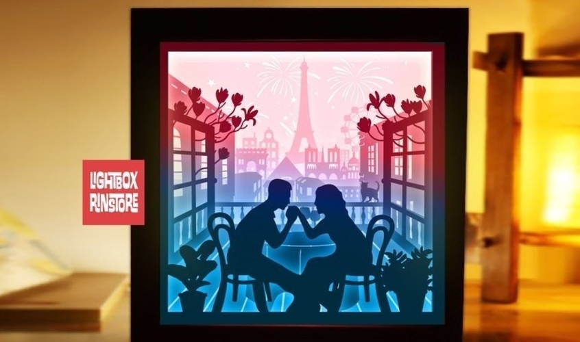 Love in French Paris light box 3D Print 532801