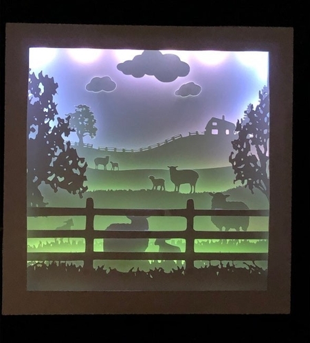 Sheep in the Fields light box  3D Print 532856