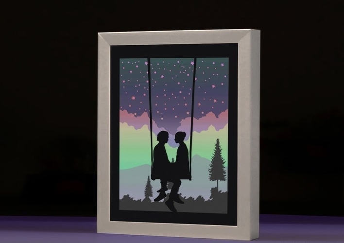 Couples Under the Stars light box 3D Print 532908