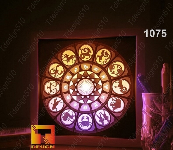 Zodiac signs lightbox 3D Print 532928