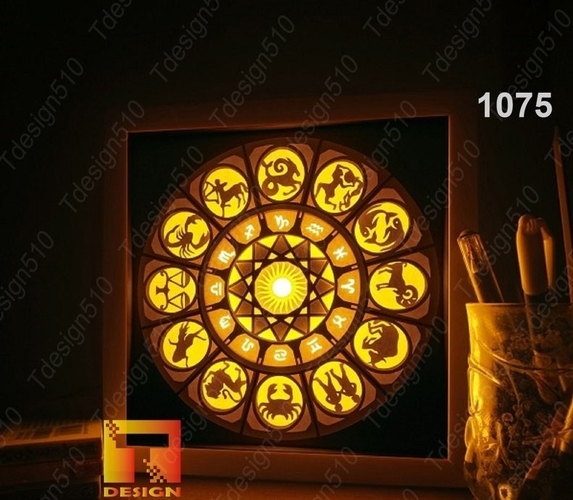 Zodiac signs lightbox 3D Print 532929