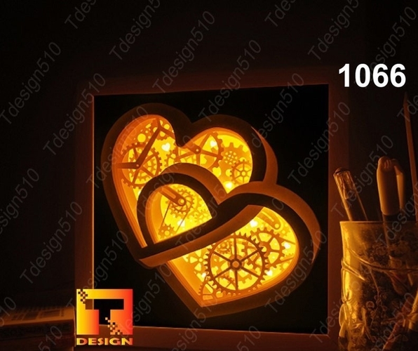 Clock Gear Heart light box 3D Print 532945