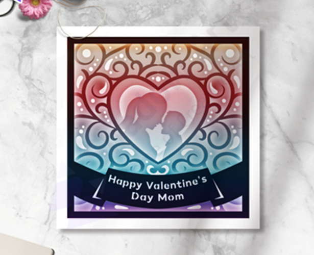 Valentine's Day Mom Heart 3D Shadow Box 3D Print 532956