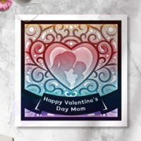 Small Valentine's Day Mom Heart 3D Shadow Box 3D Printing 532956