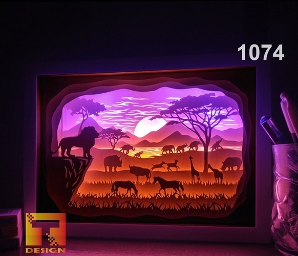 African savannah lightbox 3D Print 532968