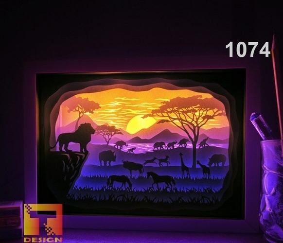 African savannah lightbox 3D Print 532969