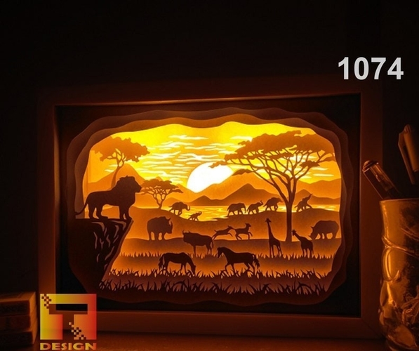 African savannah lightbox 3D Print 532970