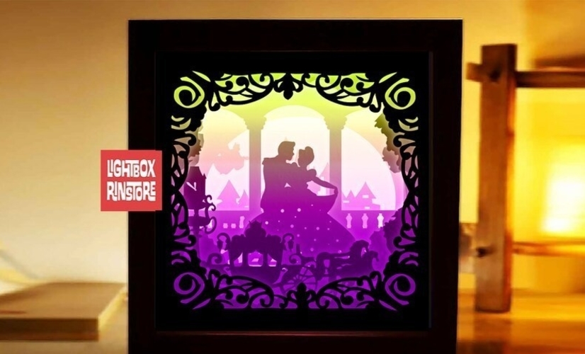 Fairy tale Princess Cinderella lightbox 3D Print 532989