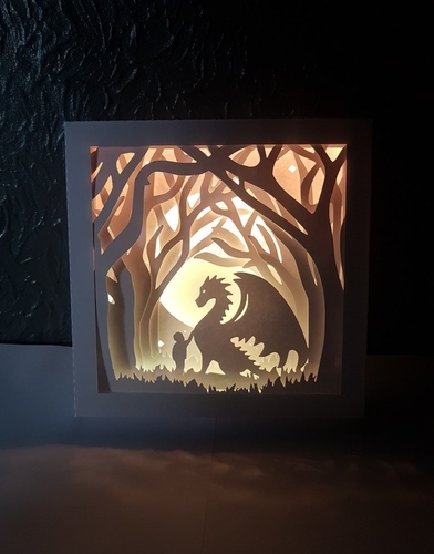 Dragon in the Forest lightbox 3D Print 532996