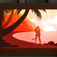 Small Lovers on the beach lightbox 3D Printing 533040