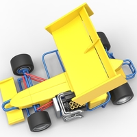 Supermodified front engine Winged race car V2 Scale 1:25 - Thumbnail 4